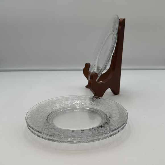 Vesta Clear Luncheon Plate by Glastonbury Lotus- set of 3 - Picture 2 of 16